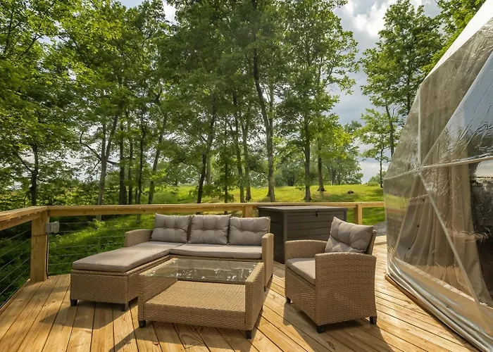 Glamping Dome Hot Tub, Fire Pit & Forest Views Hébergement de vacances