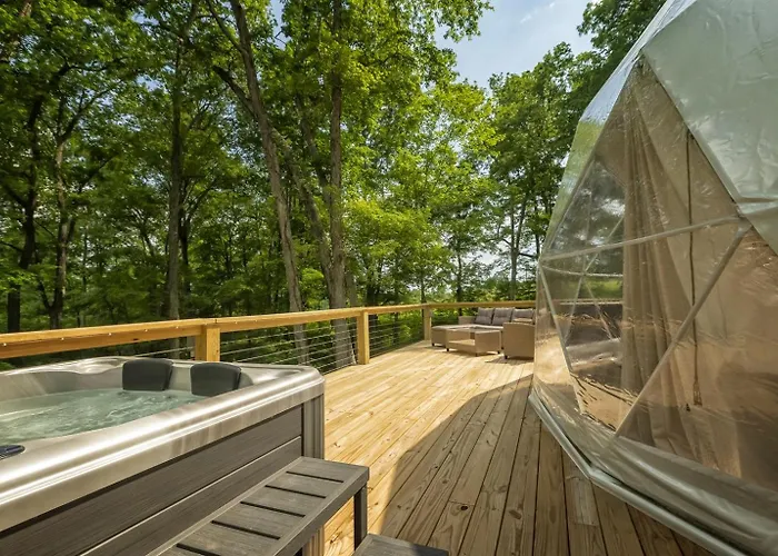 Glamping Dome Hot Tub, Fire Pit & Forest Views Hébergement de vacances